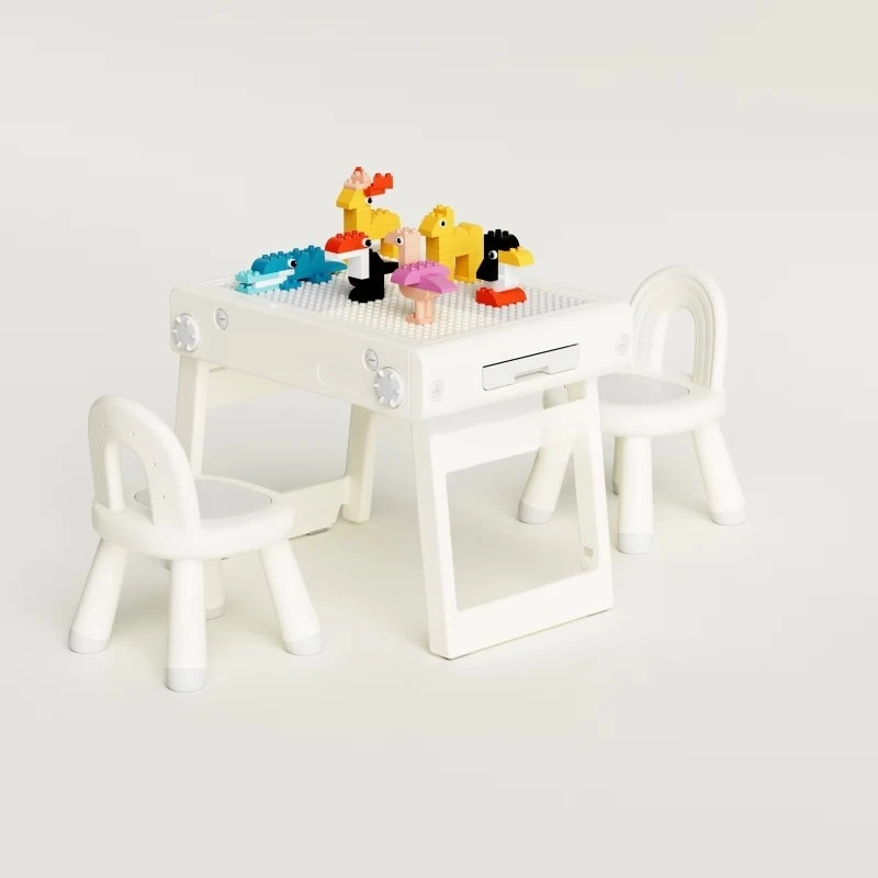 

folding table Children's furniture Multifunctional drawing building block game Plastic study Children's table and chairs