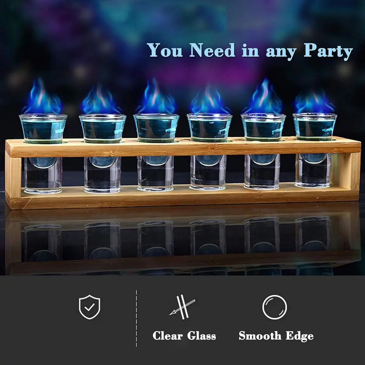 

(LBER) Shot Glasses 6pcs Shot Glass Set 1oz/30ml Shot Glass Holder Heavy Base for Whisky Tequila 6 Shot Glass Serving Tray