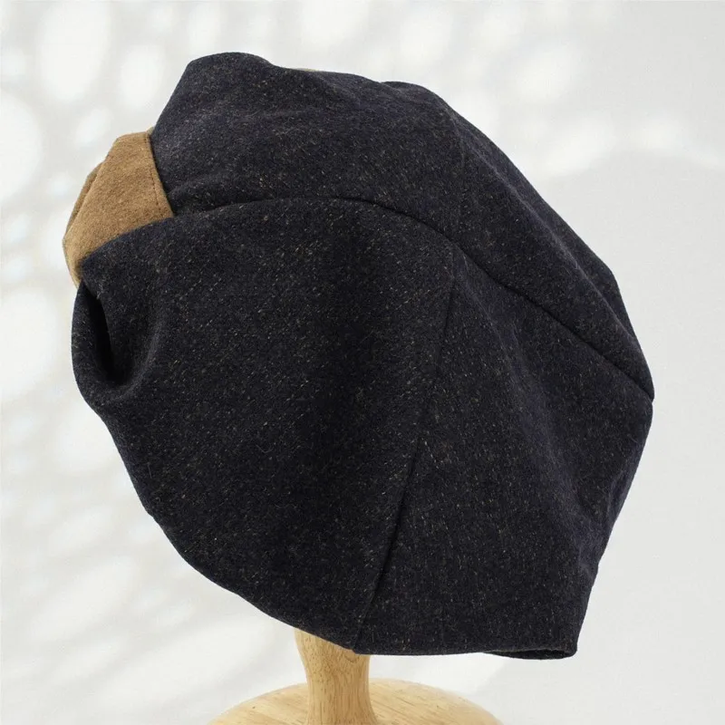 A lady wears beret for daily shopping