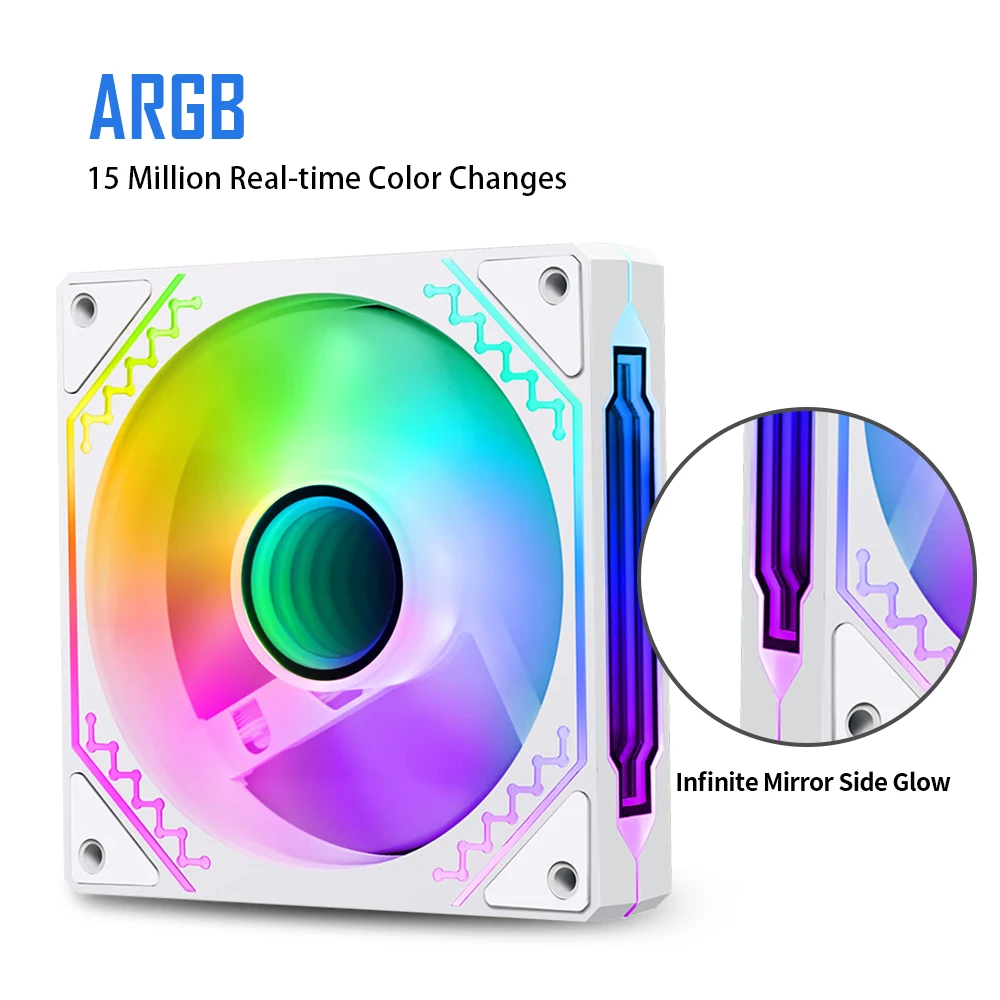 Aigo AIR12S RGB Fan Pc Computer Case 120mm 4pin PWM Cpu Water Cooler kit Fans Unlimited Space Argb 12cm Ventilador Cooling Fan image 4