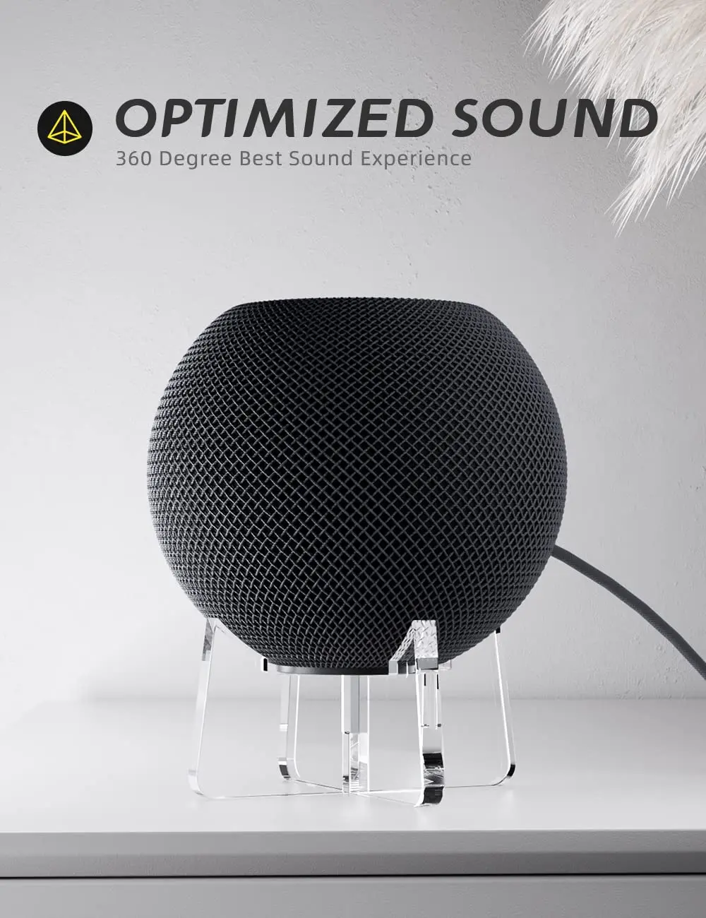 Acrylic Stand for Homepod Mini, Homepod Stand Holder,Safe Stable Mount Protects Homepod Mini Speaker