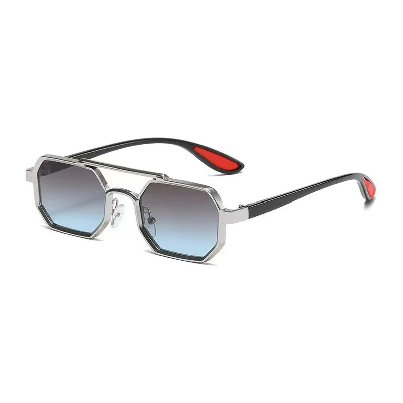 Neue Vintage Quadratische Sonnenbrille für Damen und Herren Rechteckige Sonnenbrillen Polygon-Brillen für Männer und Frauen – Detail 6