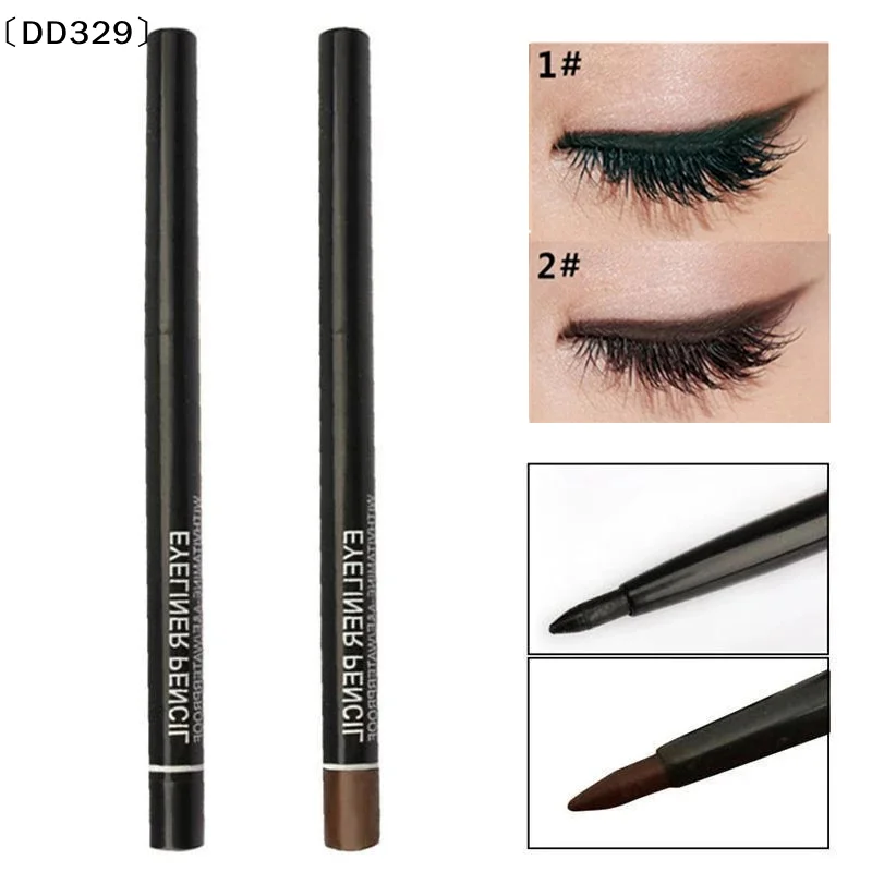 2Pcs Waterproof Black/Coffee Automatic Rotating Eyebrow Pencil Eyeliner Pencils Easy To Wear Quick Drying Eyeliner Pen〔DD329〕