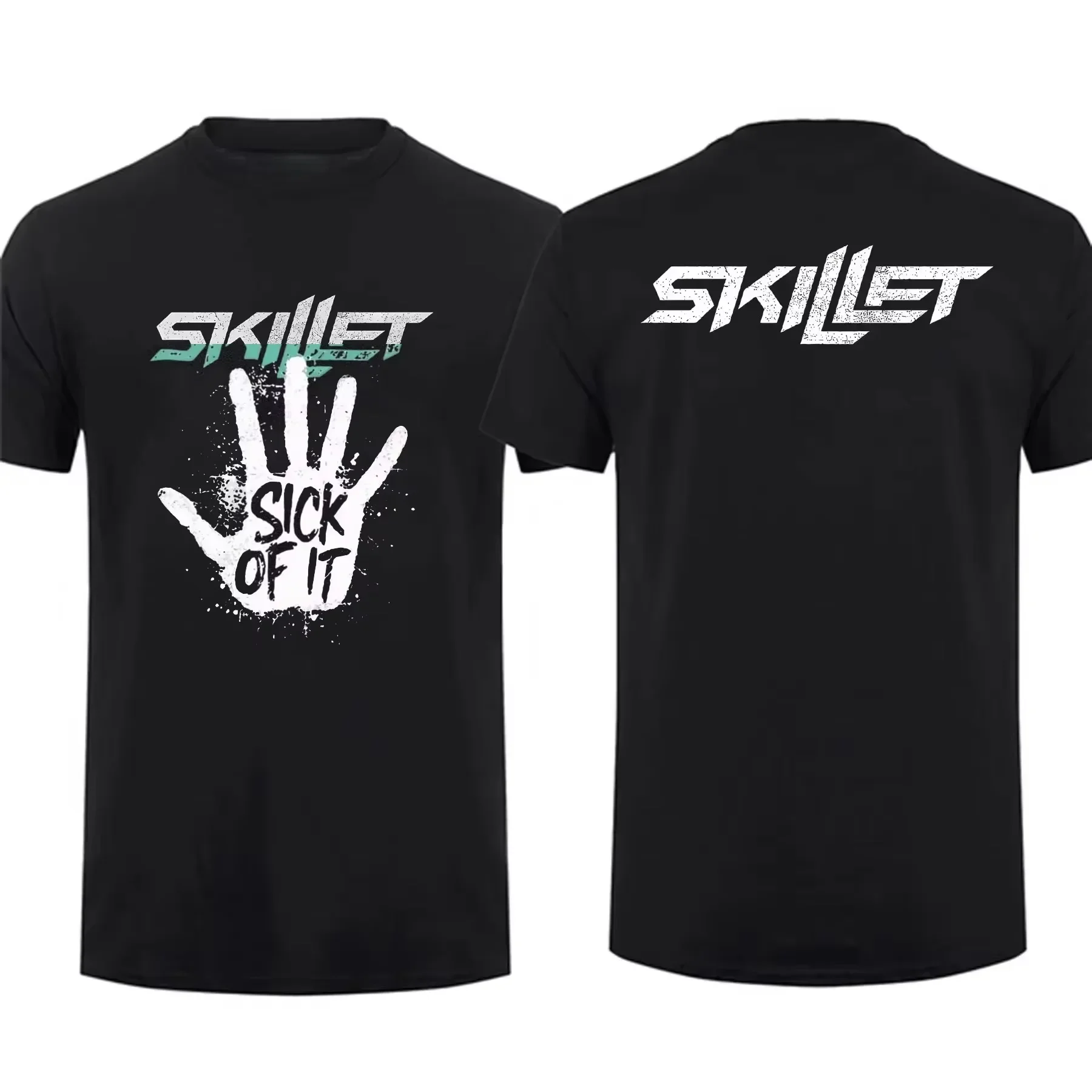 

Уличная черная футболка Band Skillet Victorious, хлопковая мужская футболка в стиле рок с коротким рукавом, крутая футболка в стиле хип-хоп, унисекс, панк, топ в стиле Харадзюку