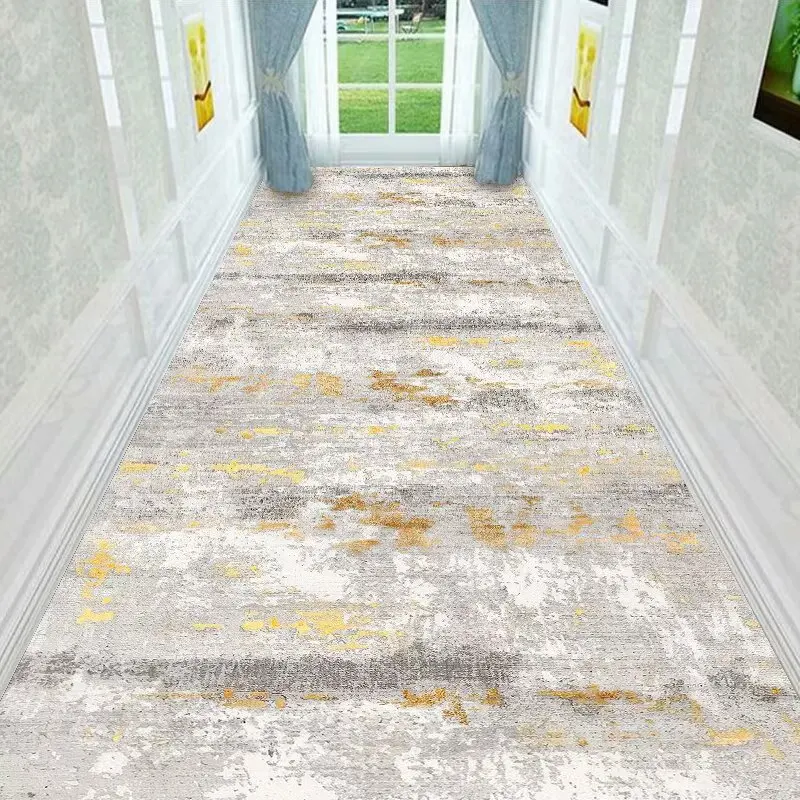 Nordic Simple Ink Style Corridor Carpet Runner Anti Slip Washable Living Room Aisle Floor Mats Customizable Bedroom Entrance Rug