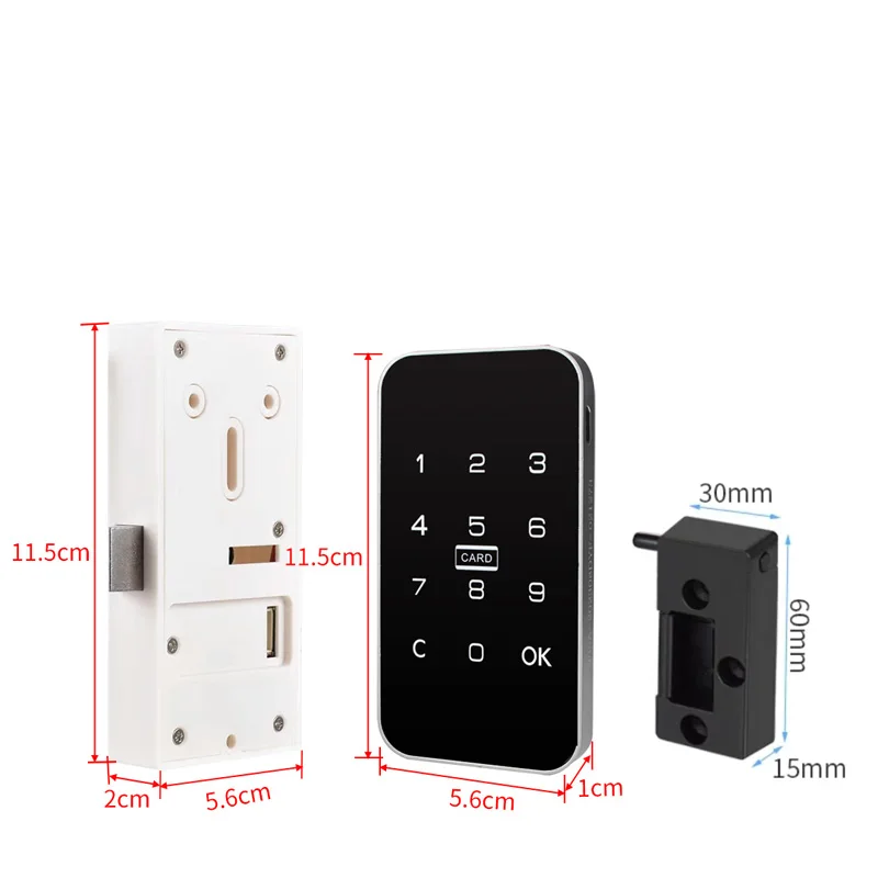 Keyless Digital Password Swipe Card 2 Unlock Ways Smart Touch Keypad Metal File Drawer Cabinet Furniture Card Sensor Lock