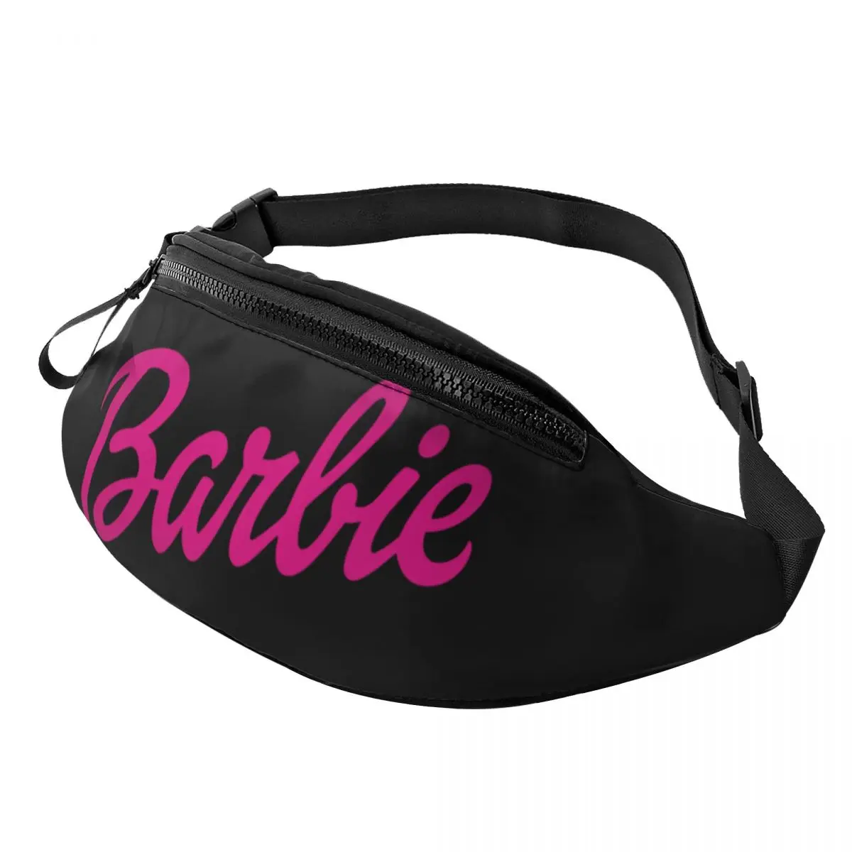 Custom Fashion Barbie Logo Fanny Pack for Travel Hiking Women Men Crossbody Waist Bag Phone Money Pouch