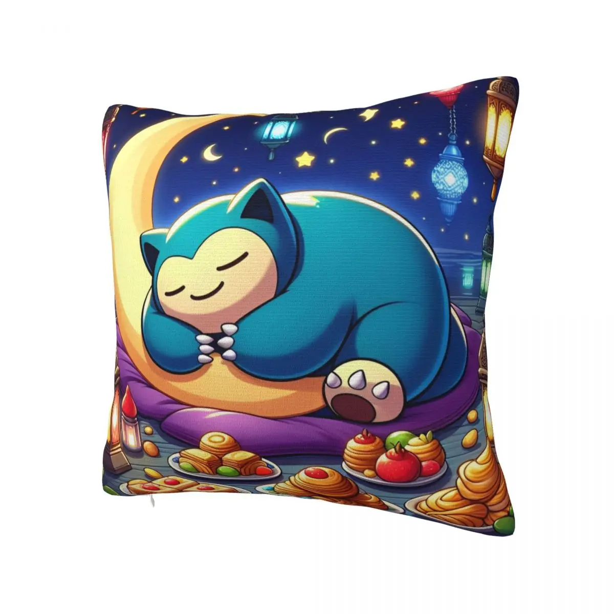 Snorlax Pokemon Pillow Cover Vintage Pillow Case For Living Room Chair Cushion Cover Soft Design Pillowcases Gift Idea