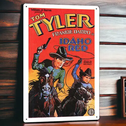 Красный металлический кинопостер в стиле индахо, Настенная декоративная пленка, 8 дюймов x 12 дюймов