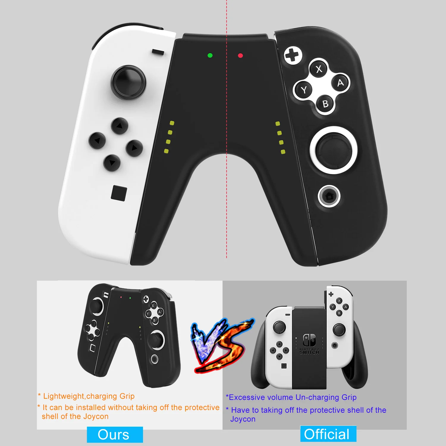 HIGOPLAY 2 Trong 1 V Hình Sạc Cầm Nắm Với Loại-C Củ Sạc USB Dành Cho Máy Nintendo Switch Oled Joycon bộ Điều Khiển Trò Chơi Cầm Bracke