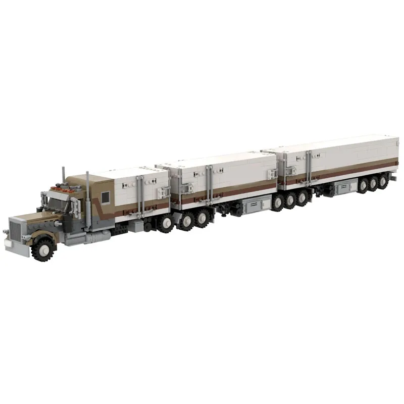 Classic Building Block Custom Truck Double Train Connected Model 1988Pieces Birthday Fun DIY Toy Holiday Christmas New Year Gift