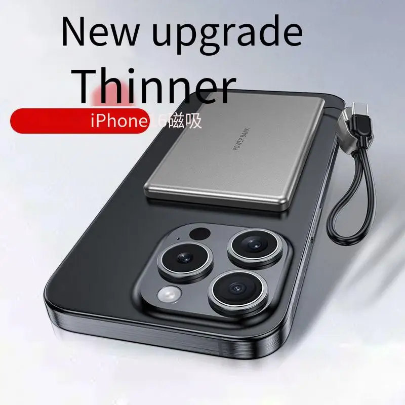 New Ultrathin Magnetic Power Bank 10000mAh Wireless Portable External Battery for MagSafe PowerBank for iPhone 16 Samsung ﻿