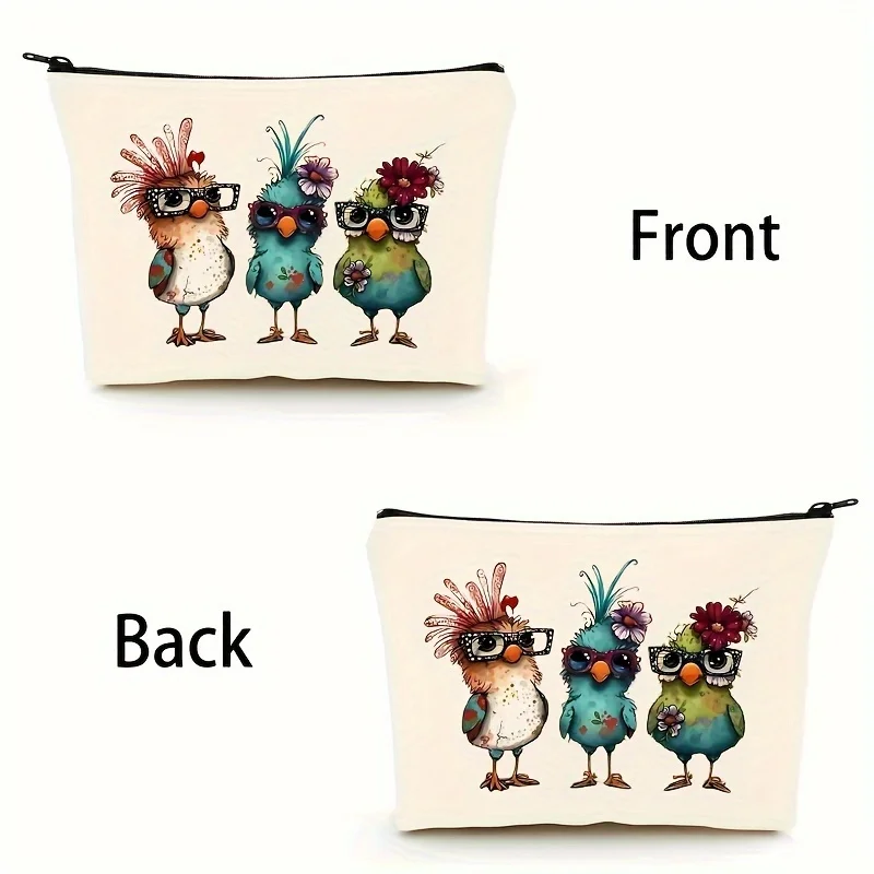 

Косметичка с юмористическим куриным дизайном, очаровательная сумка для хранения макияжа, подарки для девочек и женщин, фестивали