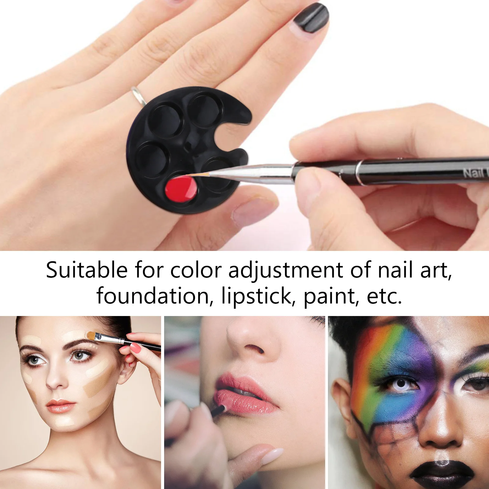 

10Pcs Nail Paint Plate Lightweight Safe Creative Shape Design Convenient Useful Good Gift Friends Families Professional Personal