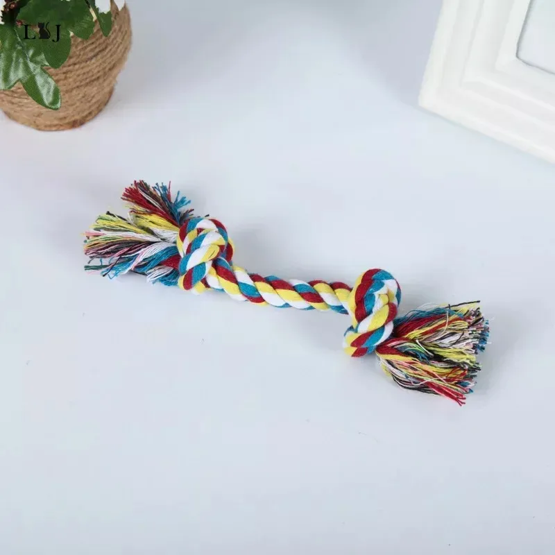 1 Pc Dogs Toys Puppy Cotton Chew Rope Knot Toy Durable Braided Dog Toys Dog Cleaning Teeth Braided Bone Rope Juguetes Para Perro