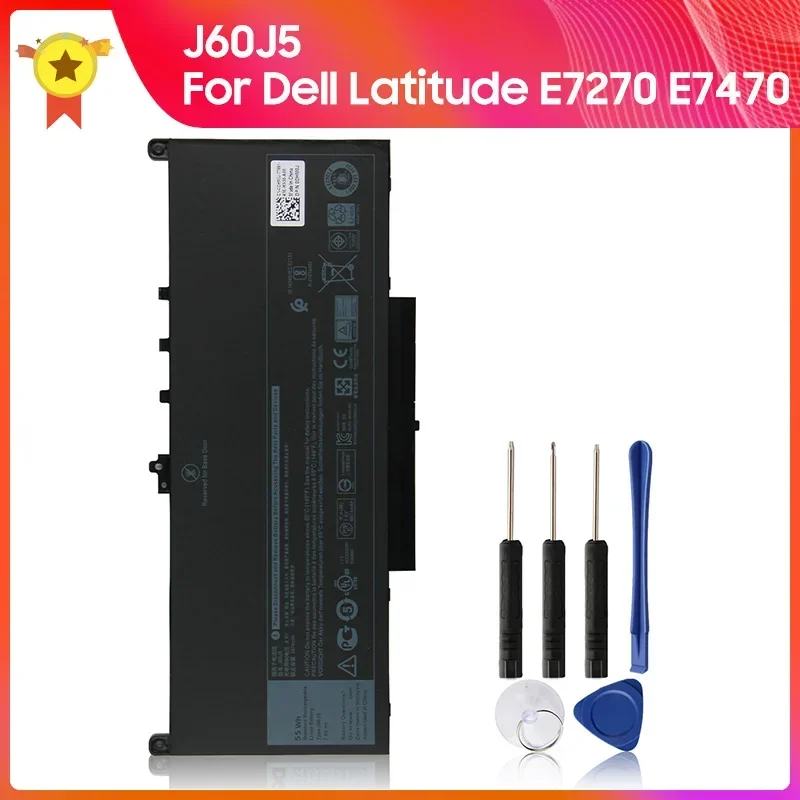 

Replacement Battery J60J5 6874mAh For Dell Latitude E7470 E7270 R1V85 MC34Y MC34Y 451-BBSX High Quality Batteries With Tools