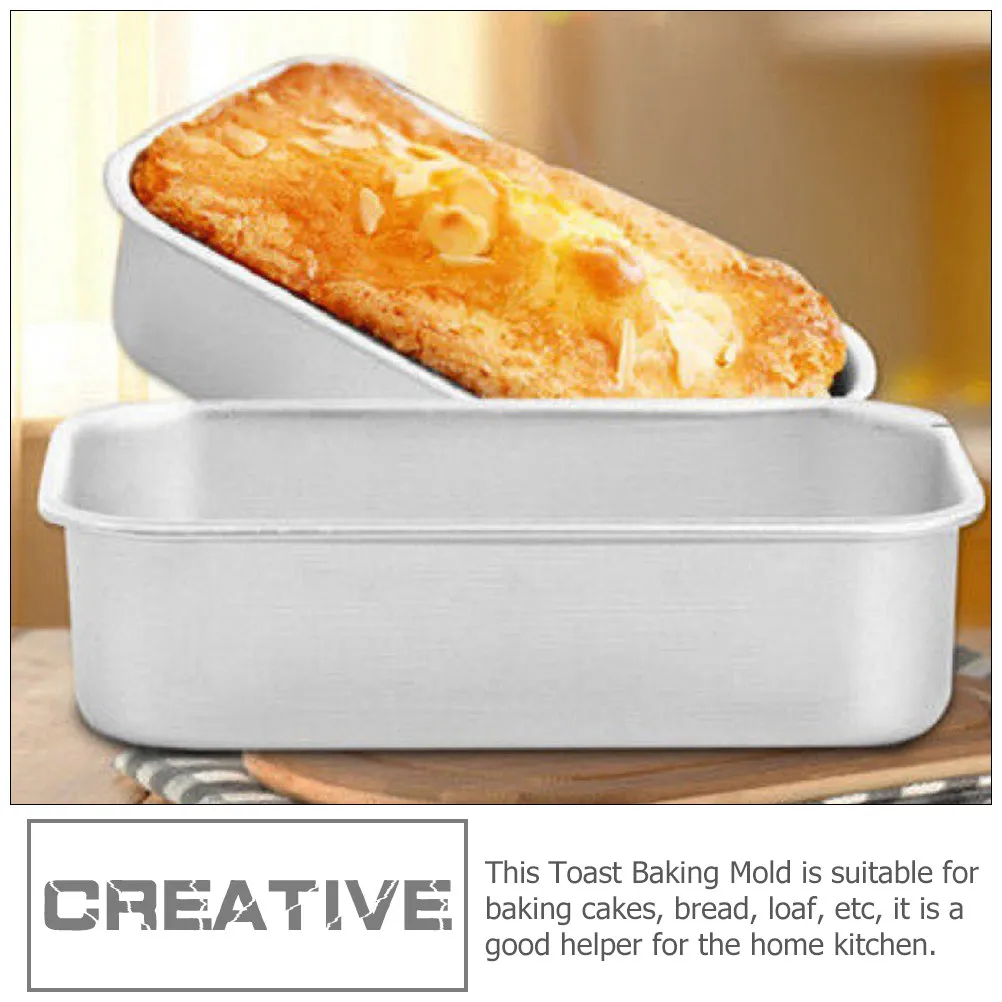 2Pcs High Grade Aluminum Alloy Baking Mold for Toast Bread Loaf Cake Perfect Seam Smooth Edge Easy Clean Thermal Conductive