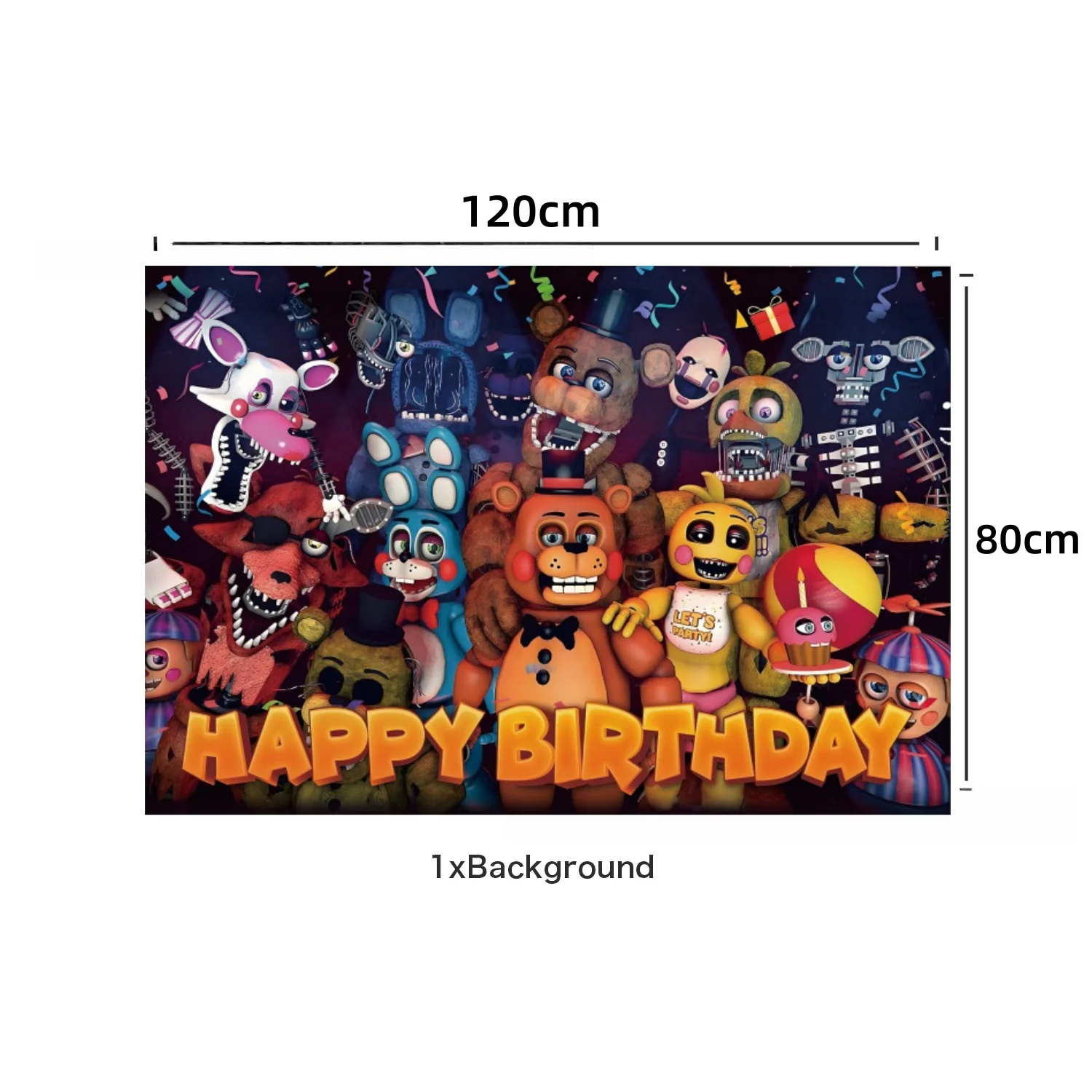 FNAF Five Nights Freddy's Geburtstagsparty-Dekoration Tischware Tischdecke Teller Becher Tasche Serviette Banner Party-Zubehör – Detail 8