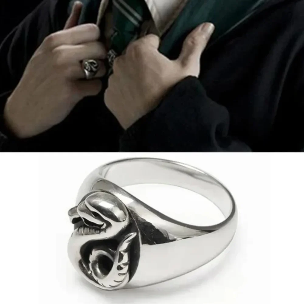 Fashion Creative Wizards Wizarding School Family Badge Snake Slytherin Role Playing Ring Men and Women Creative TrendGiftJewelry