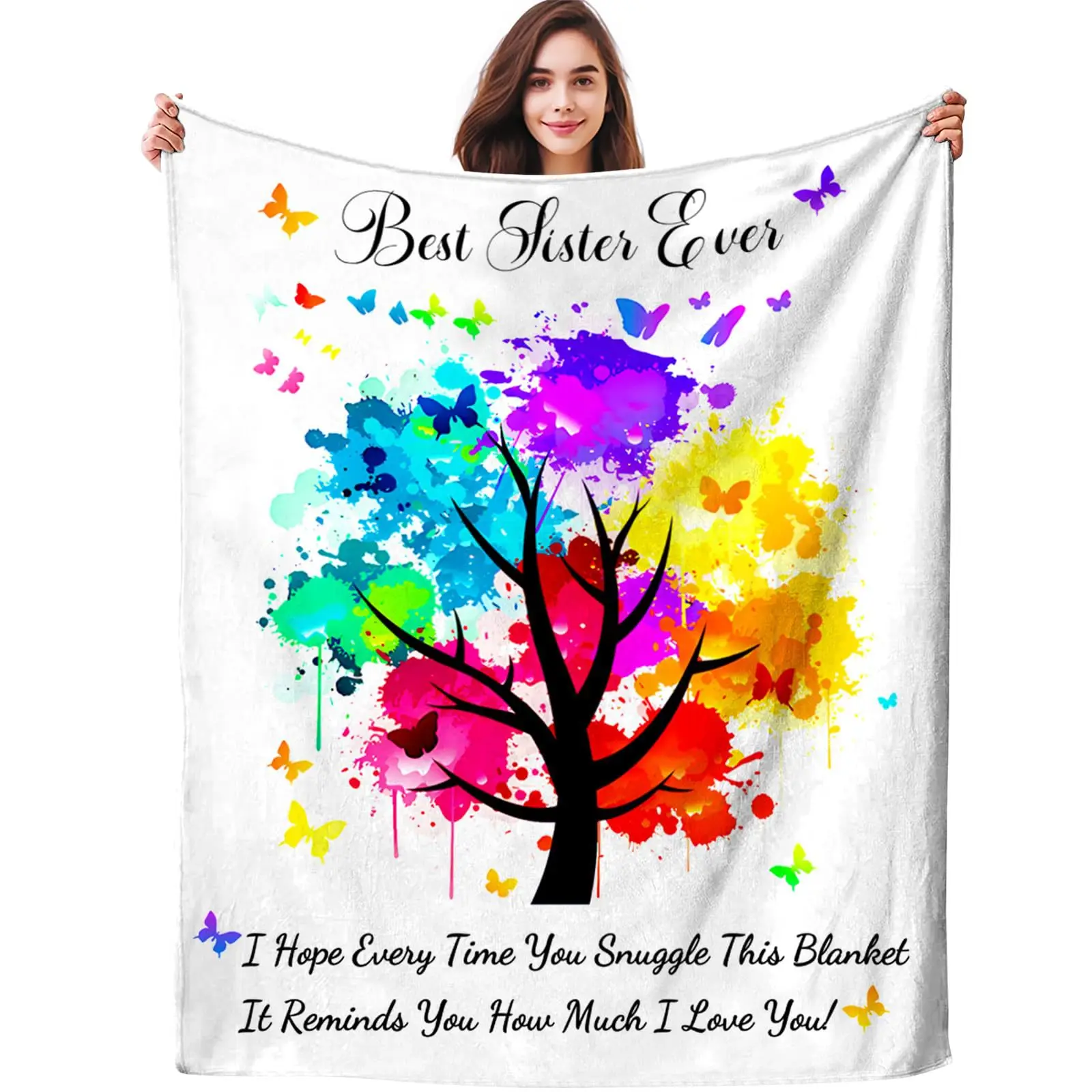 Multicolored Life Tree digital-printed polyester velvet flannel soft sofa cover blanket Fleece soft sofa cover blankets for beds