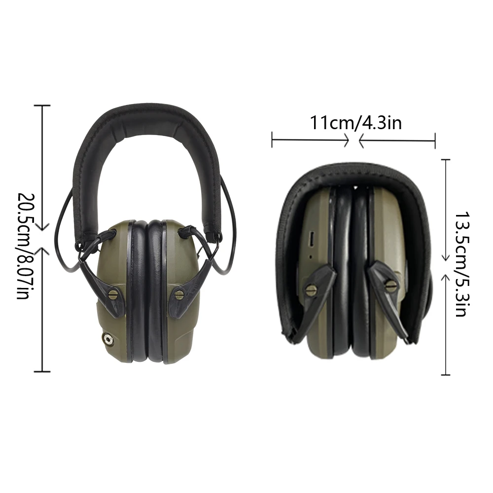 Electronic Bluetooth Earmuffs Shooting  for Hearing Protection Ear Protect Noise Reduction Active Hunting Tactical Earmuff