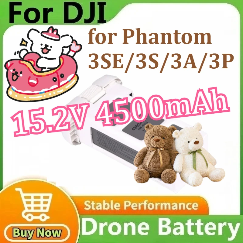 

For Phantom 3 Intelligent Flight Battery for Phantom 3SE/3S/3A/3P UAV Replacement Accessories Flight Time 24 Min 15.2V 4500mAh