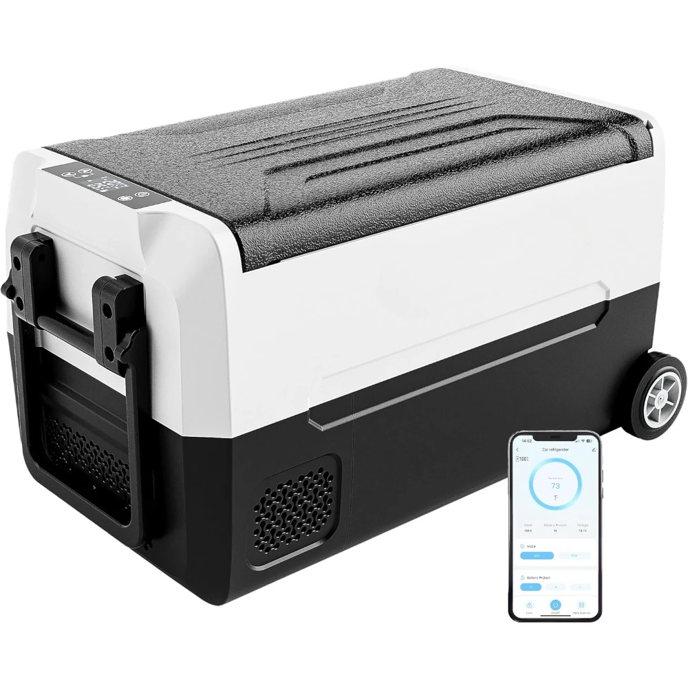 12 Volt Refrigerator, 37QT(35L) 12V Fridge, Electric Cooler, 12V Freezer Removable Divider, RV, Travel, Fishing, Outdoor