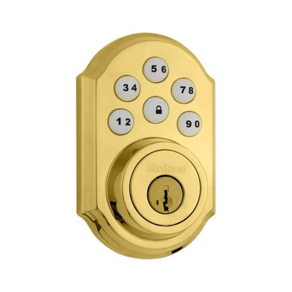 Keyless Brass Keypad Lock Exterior Doors Stores up to 30 User Codes Works with Alexa SmartKey Technology Z Wave Compatible