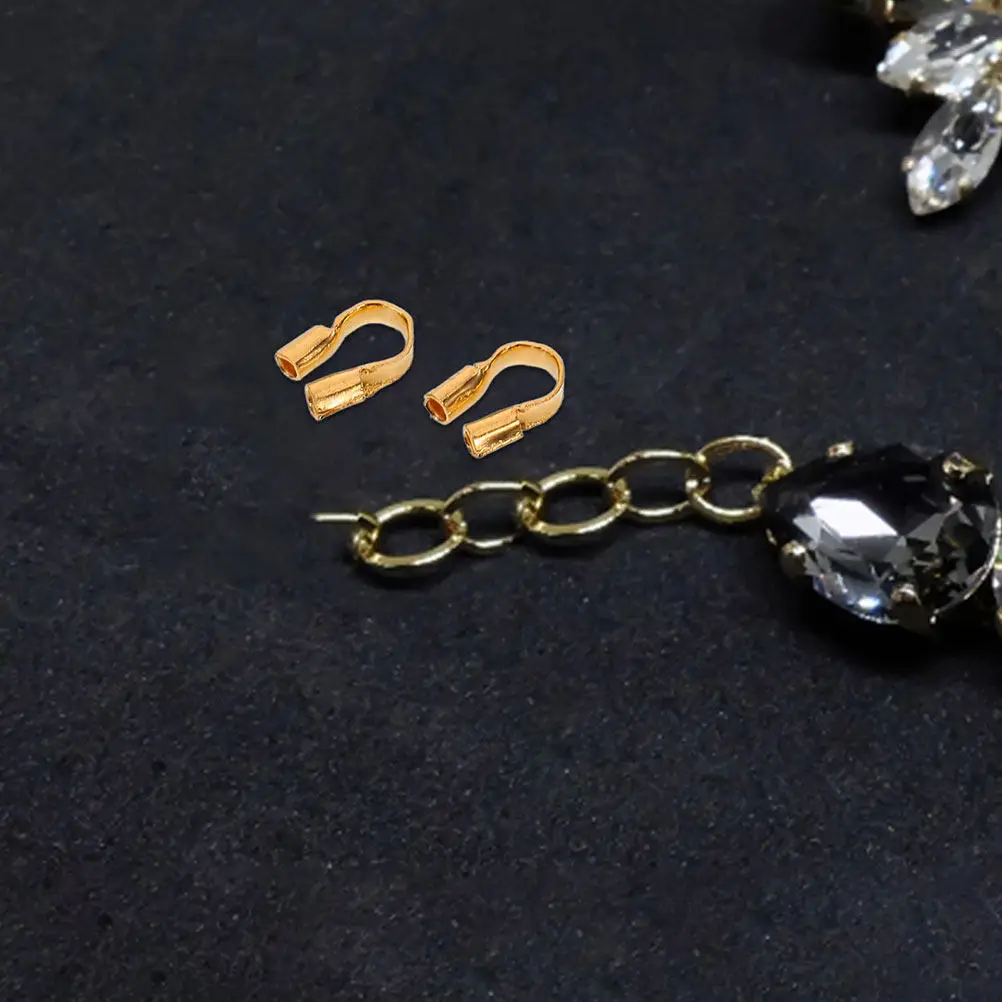 

400Pcs Beading Findings U Shape Metal Wire Protectors for Jewelry Making DIY Necklace Bracelet Accessories Craft Supplies