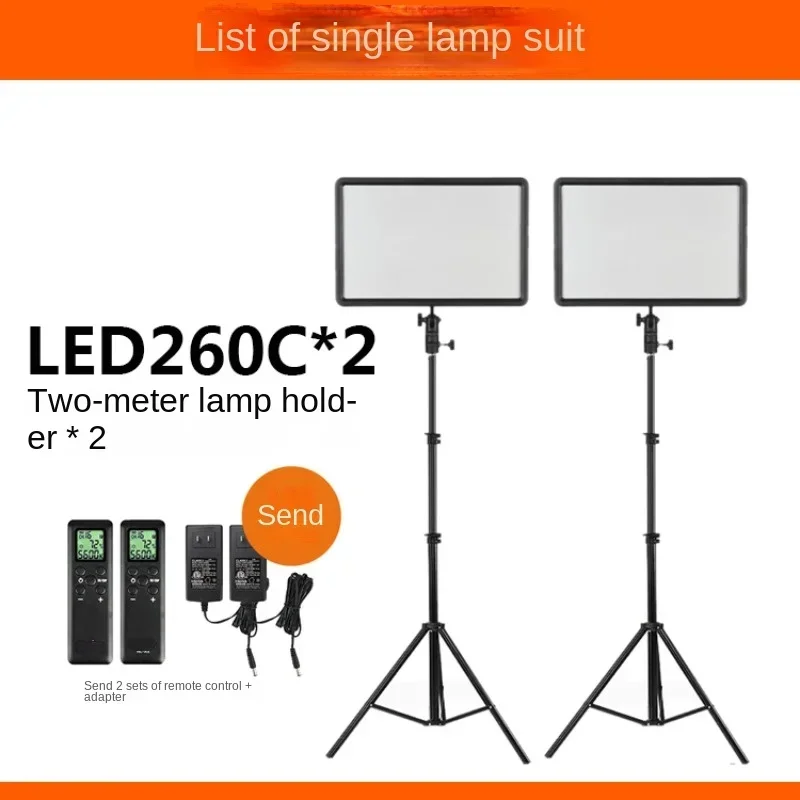 HOT SALE Applicable to Led260c Two Lights Suit DSLR Camera Video Photography Light Soft Light Lamp Studio News Fill Light