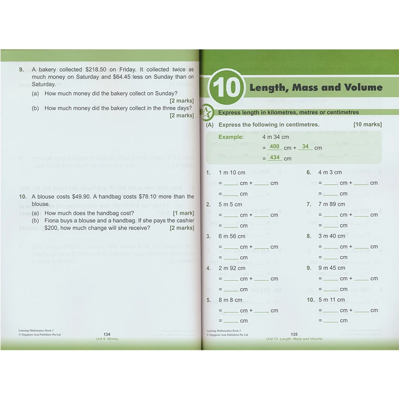 Buku Matematika Pembelajaran Fascicle SAP Kelas 1-6 Buku Belajar Matematika Anak-anak Buku Teks Matematika Sekolah Dasar Singapura