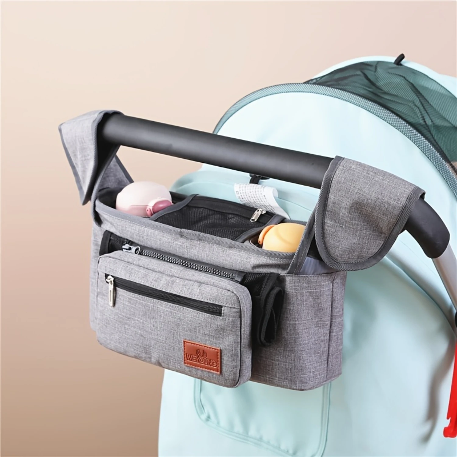 Secure, Spacious and Adjustable Universal Travel Bag with Detachable Shoulder Straps - Perfect for Carrying Diapers, Keys, Phone