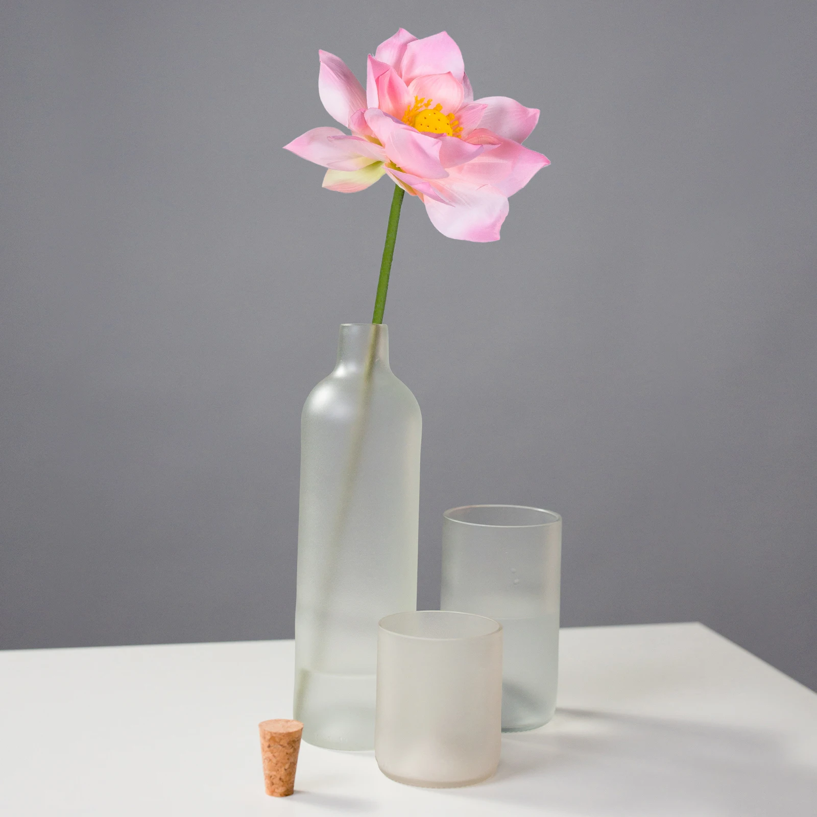 

1 set Simulated Lotus Flowers Artificial Decoration Indoor Bonsai Soft Rubber Plant Room Ornament Pastoral Home Garden Decor