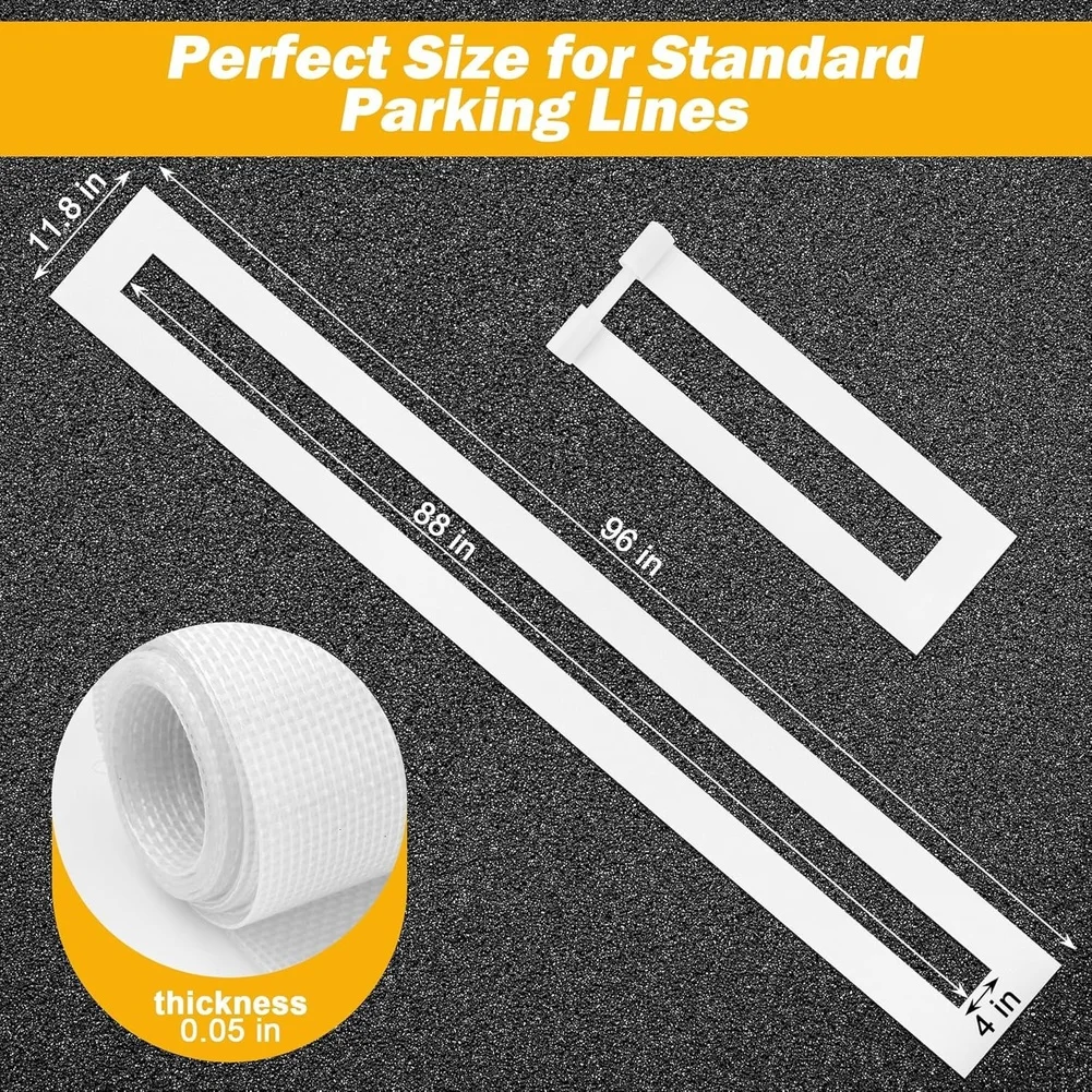 1pc Parking Line Stencil W/ Glass Fiber Reusable Heavy Duty 4*88inch Parking Lot Marking Template For Placing Removing Template