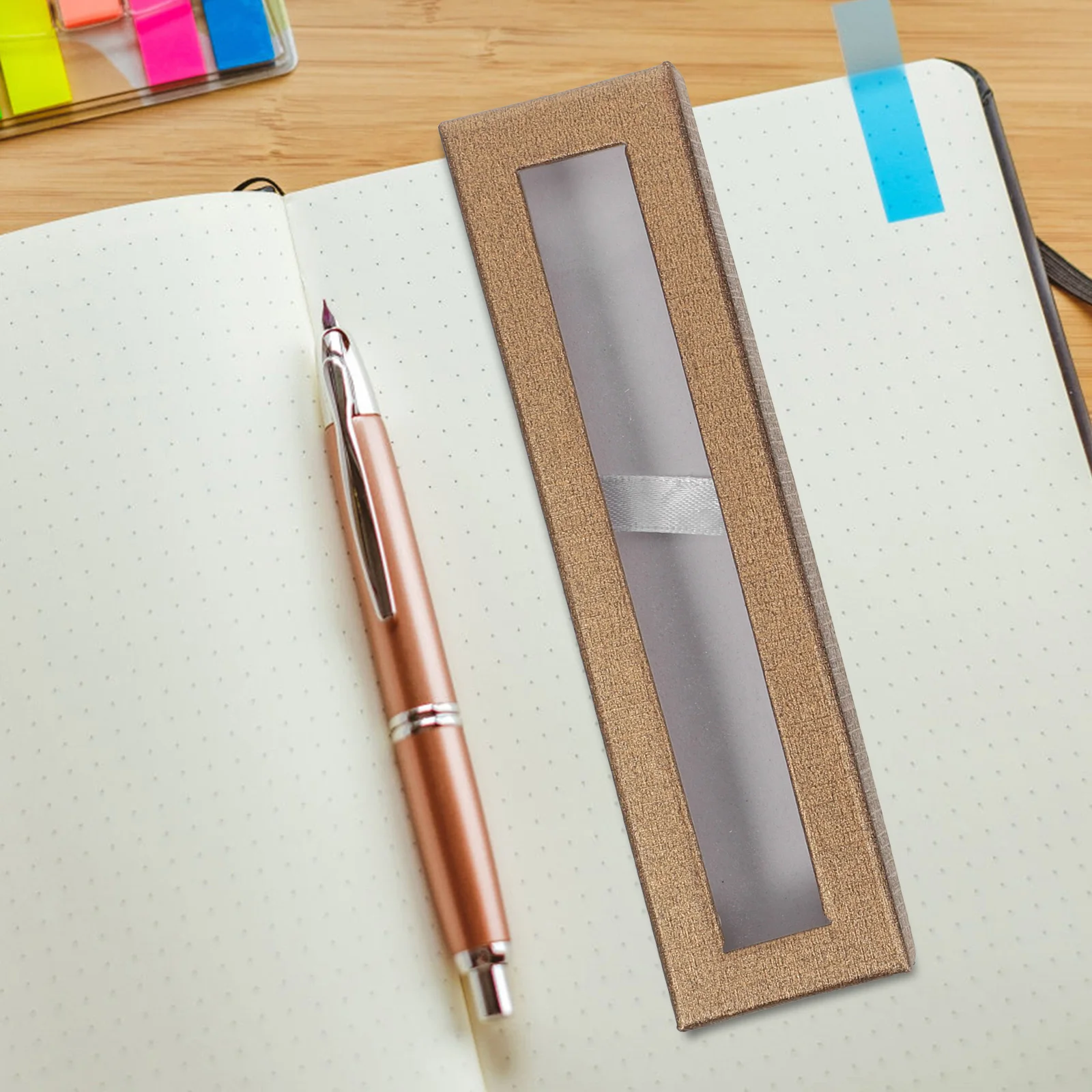 5 Pcs Gift Option Gift Box Transparent Window Organizer Storage Containers Fountain Pen Holder Empty Boxes Small Case