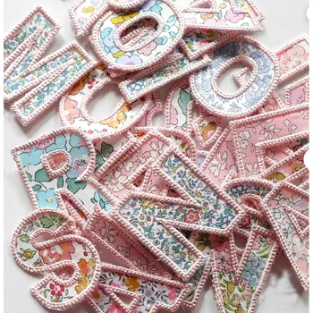 Blau rosa bedruckte Aufnäher zum Aufbügeln für Kleidung, DIY-Applikation, Stickerei-Aufnäher für Jackenabzeichen