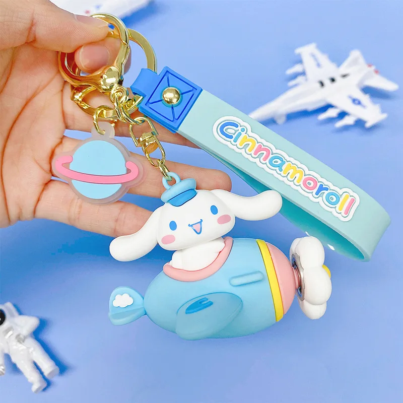 Porte-clés Kawaii Sanurgente My Melody Hello Kitty Kuromi, porte-clés de pilote d'avion rotatif, pendentif de sac mignon exquis, cadeau de festival de figure d'anime