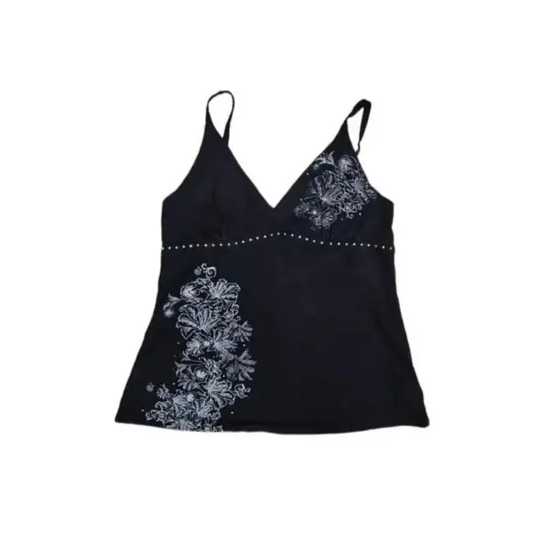 

Винтажный сексуальный пикантный облегающий топ для девочек с v-образным вырезом, летний уличный классический повседневный удобный универсальный топ-бретелька в стиле эмо