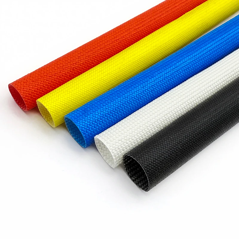 2-10M ID 1mm ~20 mm Braided Fiberglass Sleeve 200 Deg.C High Temperature Chemical Glass Fiber Tube Fiberglass Sleeving