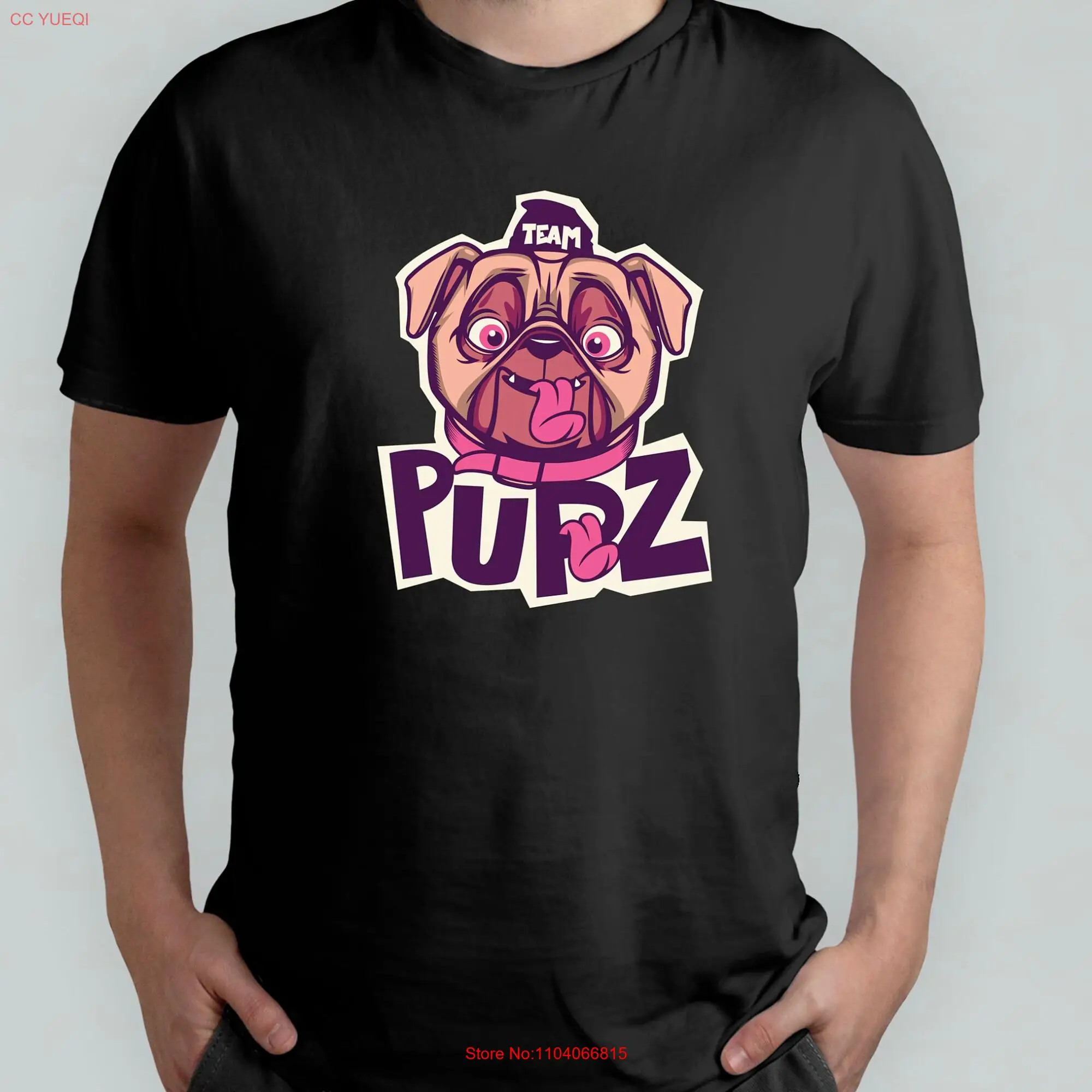 Футболка с длинным или коротким рукавом для мопса, папы