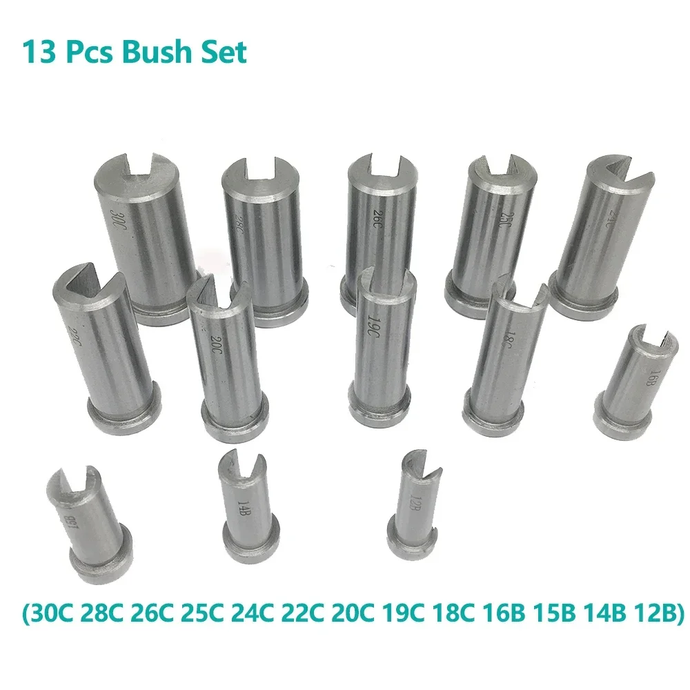 22 PCS Keyway Broach Kit 4mm 5mm 6mm 8mm Broach Push Type & 13pcs Bushs & 5pcs Shim HSS for CNC Broaching Metalworking Cutting