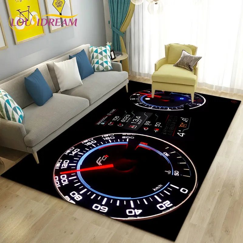 3D Car Racing Dashboard Area Rug,Carpet Rug for Living Room Bedroom Sofa Kitchen Doormat Decoration,Kids Play Non-slip Floor Mat