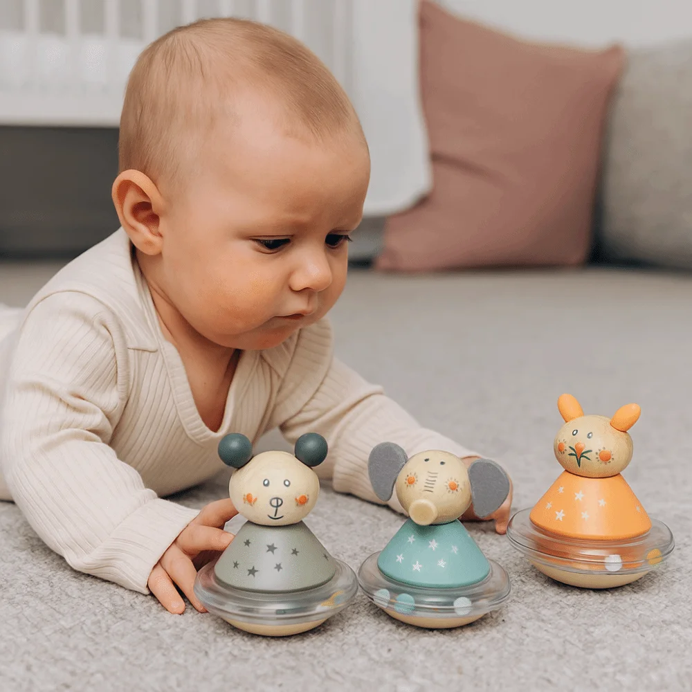 Ambachten Houten Tumbler Pop Pop Handgemaakte Kleine Beer Schommelstoel Collectie Mini Olifant Tumbler Kinderen Meisjes Jongens