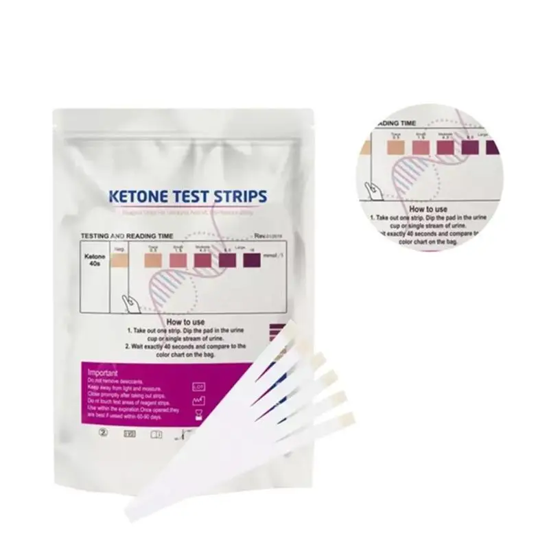 100 Strips/bag Ketone Test Paper Urine Ketone Test Keto Production Strip Professiona Body Analysis Test Ketone Acid Ketone