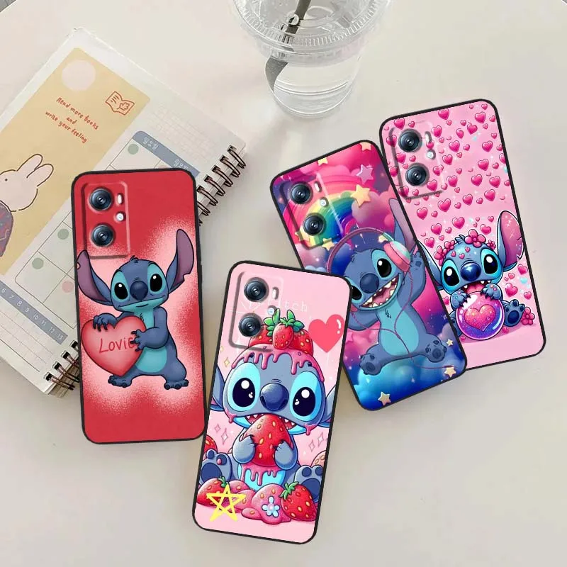 

Stitch Cartoon Art Popular For OPPO Reno 7 A96 A40 A58 5 6 Realme GT A74 A78 Neo2 A74 A78 Find X5 X3 X7 X8 Black Phone Case