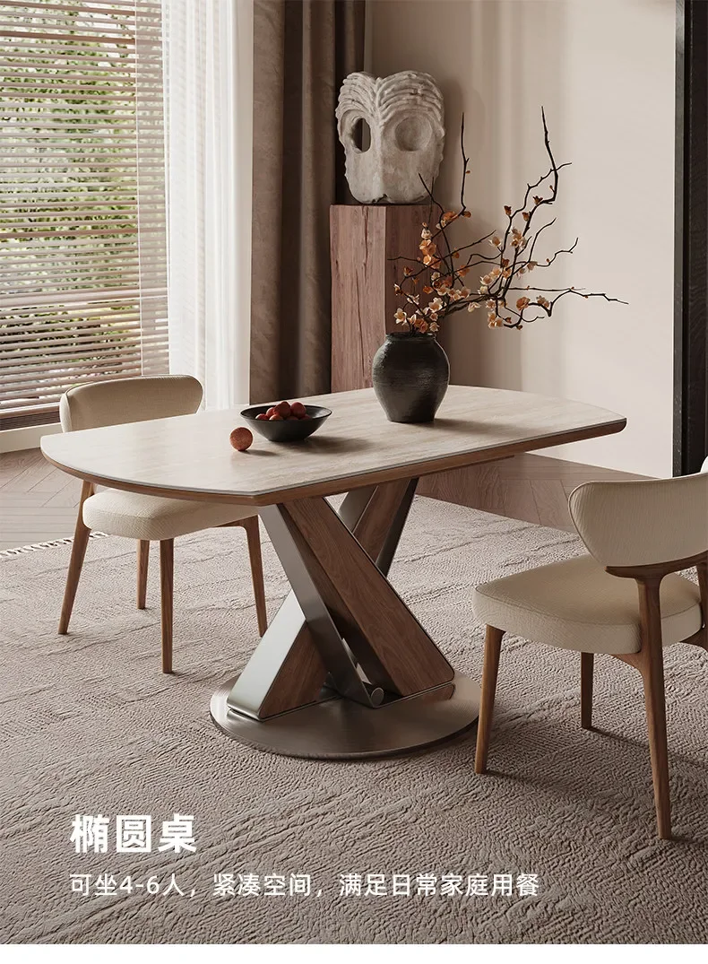 AA Island table integrated household modern simple light luxury solid wood retro style restaurant high sense of collapse