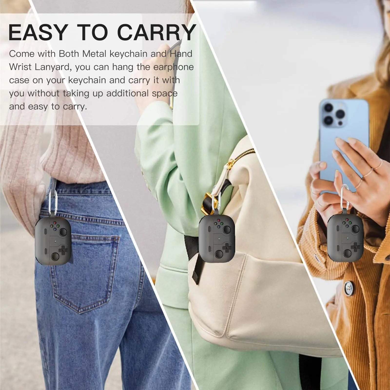 AirPods Pro 3用ケース 可愛い3Dゲームプレイヤーデザイン 保護シリコンスキンカバー キーチェーンとクリーニングキット付き