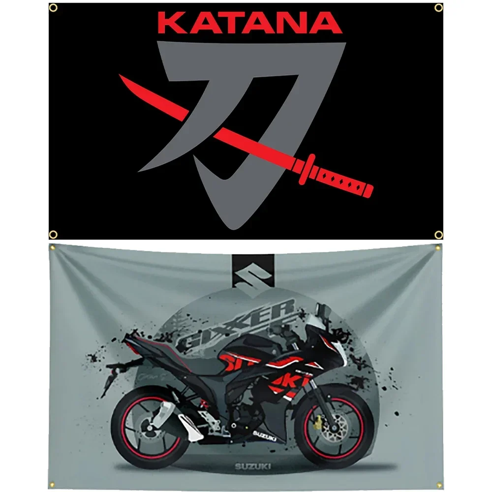 90X150CM 3X5FT Suzukis Flag Polyester Printed Motorcycle Banner For Decor