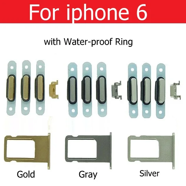 Mute & Power & Volume button and Sim Card Tray for iPhone 6 6s plus side keys and sim card slot Holder gold silver gray colors