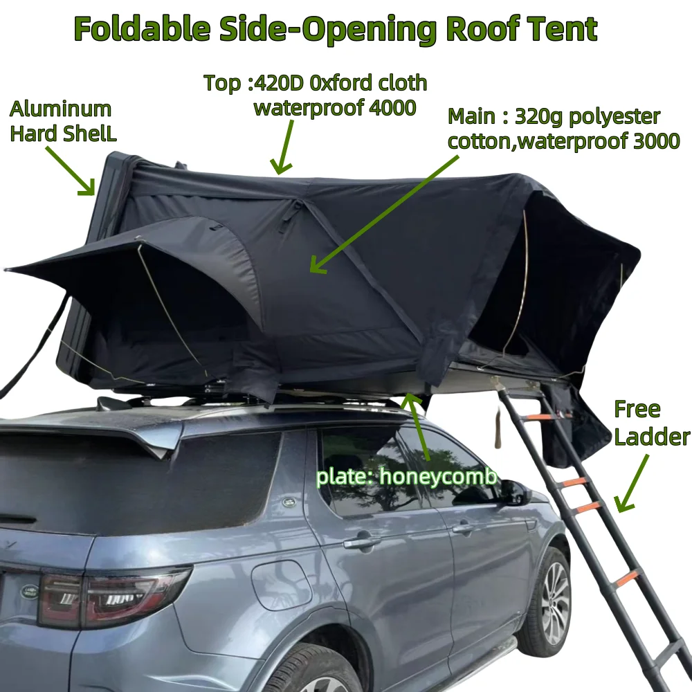 outdoor tents xl 4 person family RTT awning camper aluminium car roof top tent hardshell roof tent